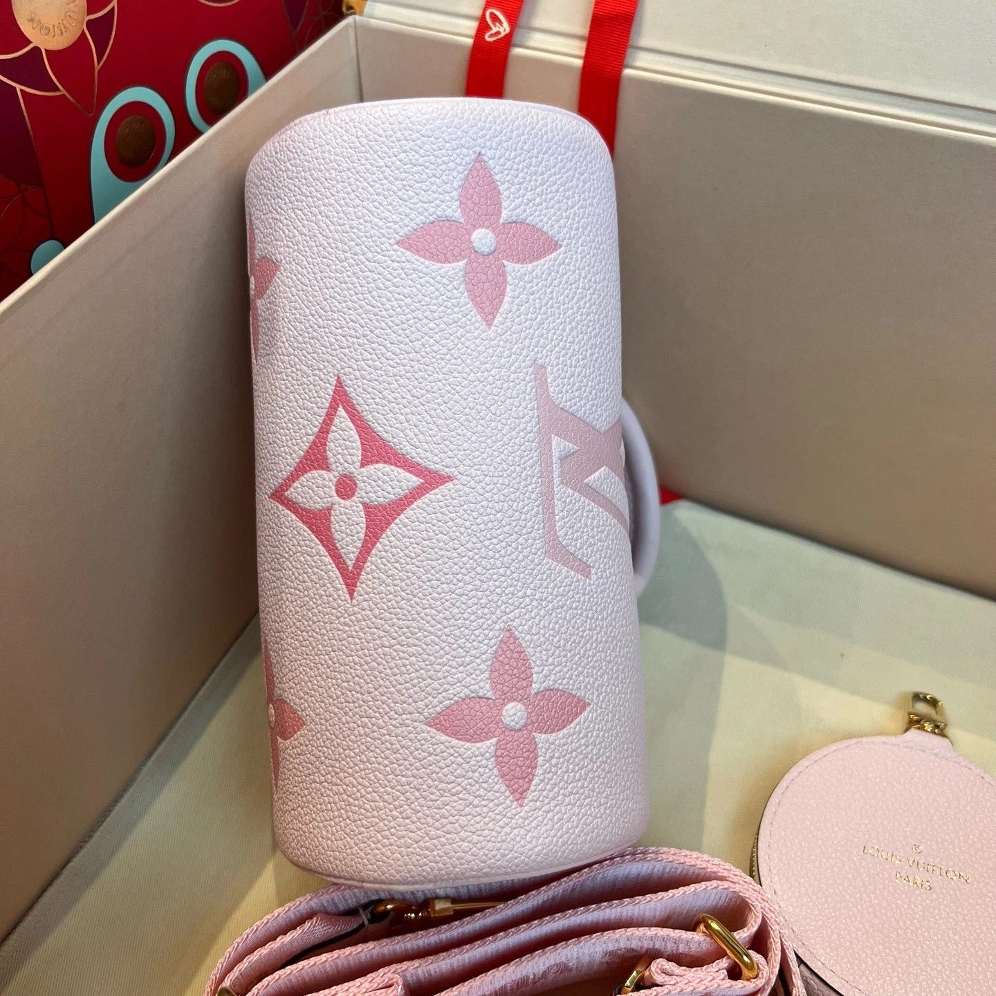 Louis Vuitton Gradient Pink Papillon Cylinder Handbag For Women