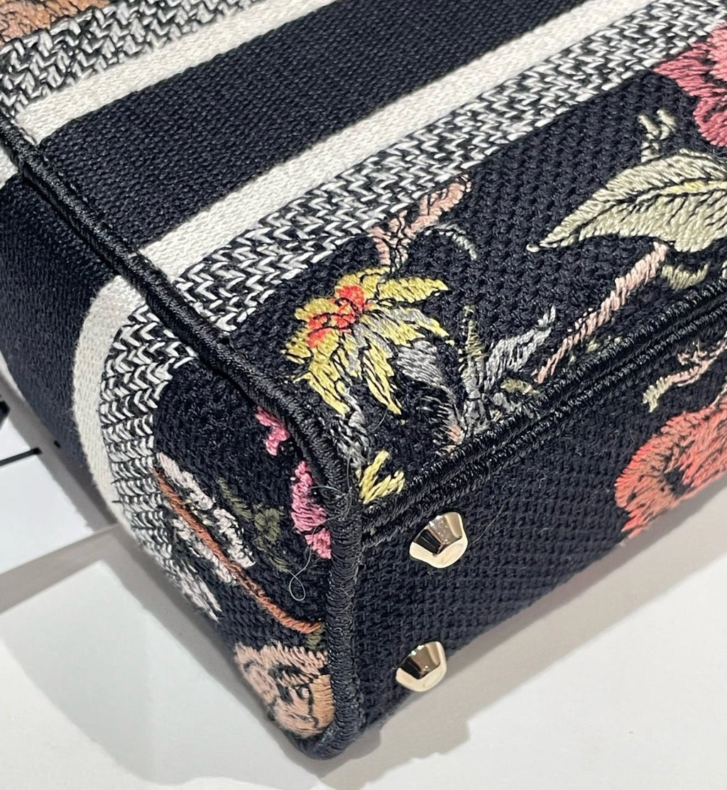 Christian Dior Lady D-lite Jardin Botanique Top Handle Bag Fashionable Excellent