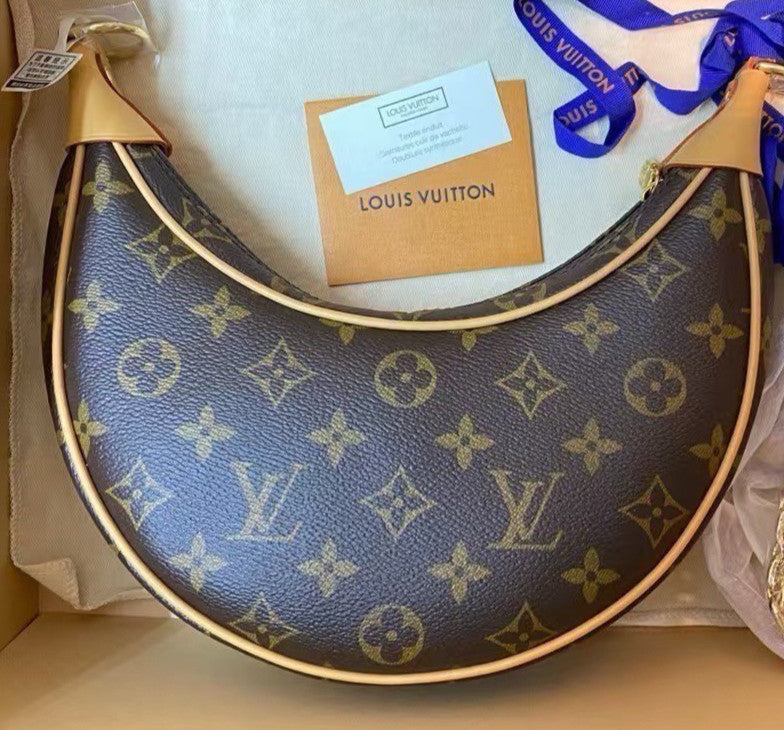 Louis Vuitton Monogram Hobo Shoulder Bag Brown Gold Used Women Classic Designer