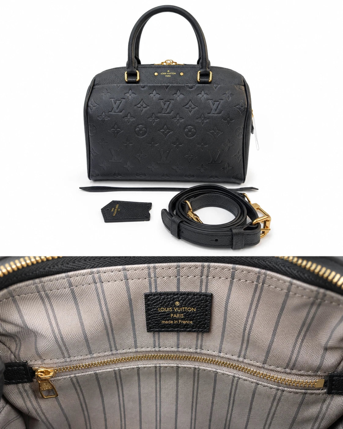 Louis Vuitton Speedy25 Monogram Black Empreinte 2Way Top Handle Crossbody GHW