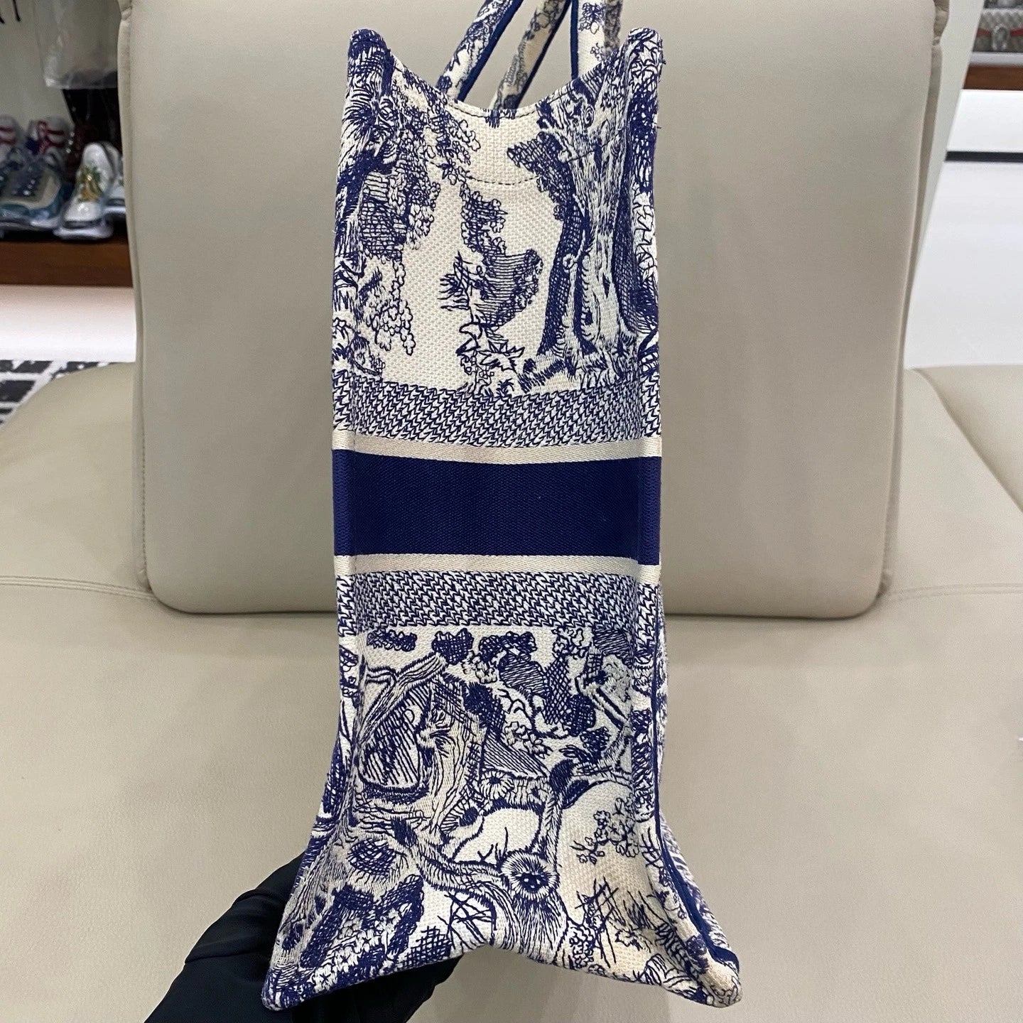 Dior Large Zoo Pattern Canvas Tote Bag For Women