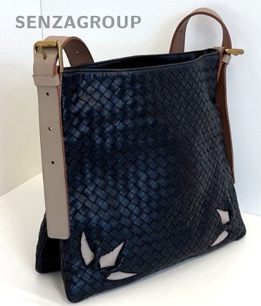 Bottega Veneta Classic Weaving Petal cutout Shoulder bag Black