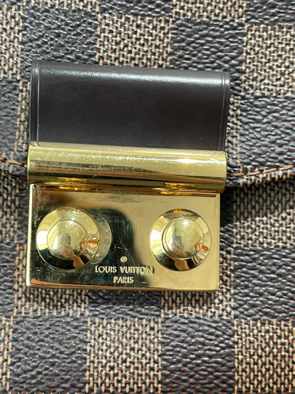 Louis Vuitton Croisette Damier Brown Gold Crossbody Top Handle Excellent
