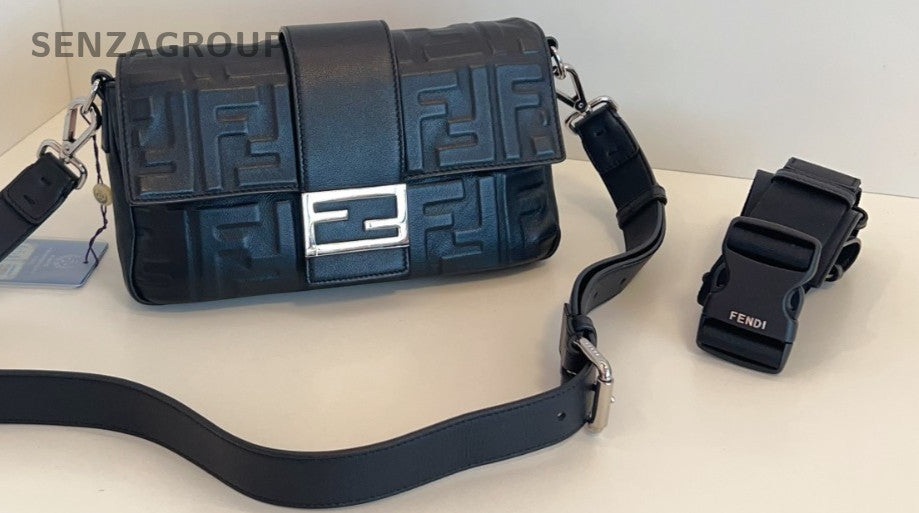 Fendi Baguette Relief sculpture Shoulder bag Crossbody Black FF