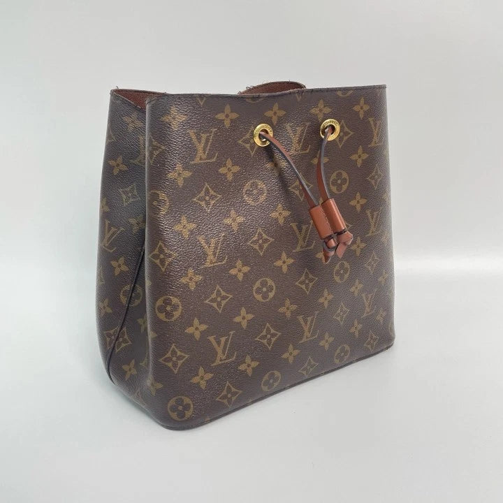 Louis Vuitton Neonoe Monogram Canvas Medium Brown Bucket Bag Women