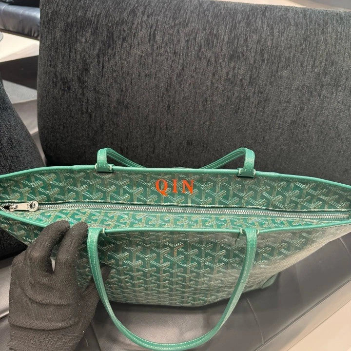 Goyard Monogram Tote MM Shoulder Bag Green Women D