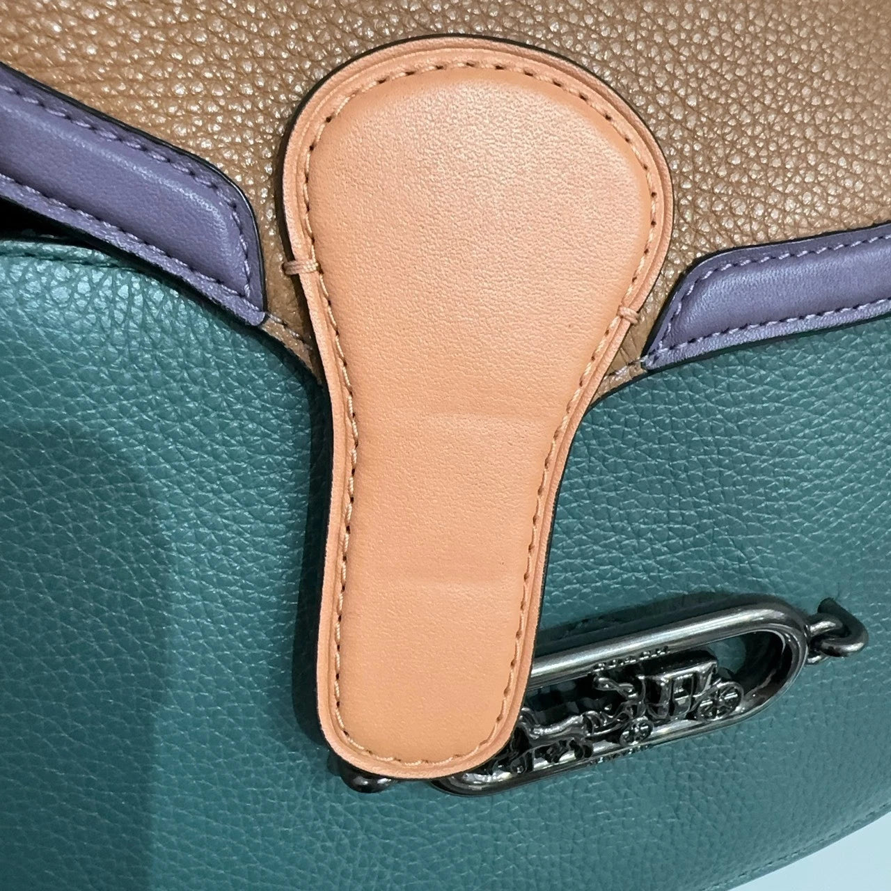 COACH Jade 21 Women's Small Colorblock Leather Saddle Crossbody Shoulder Bag