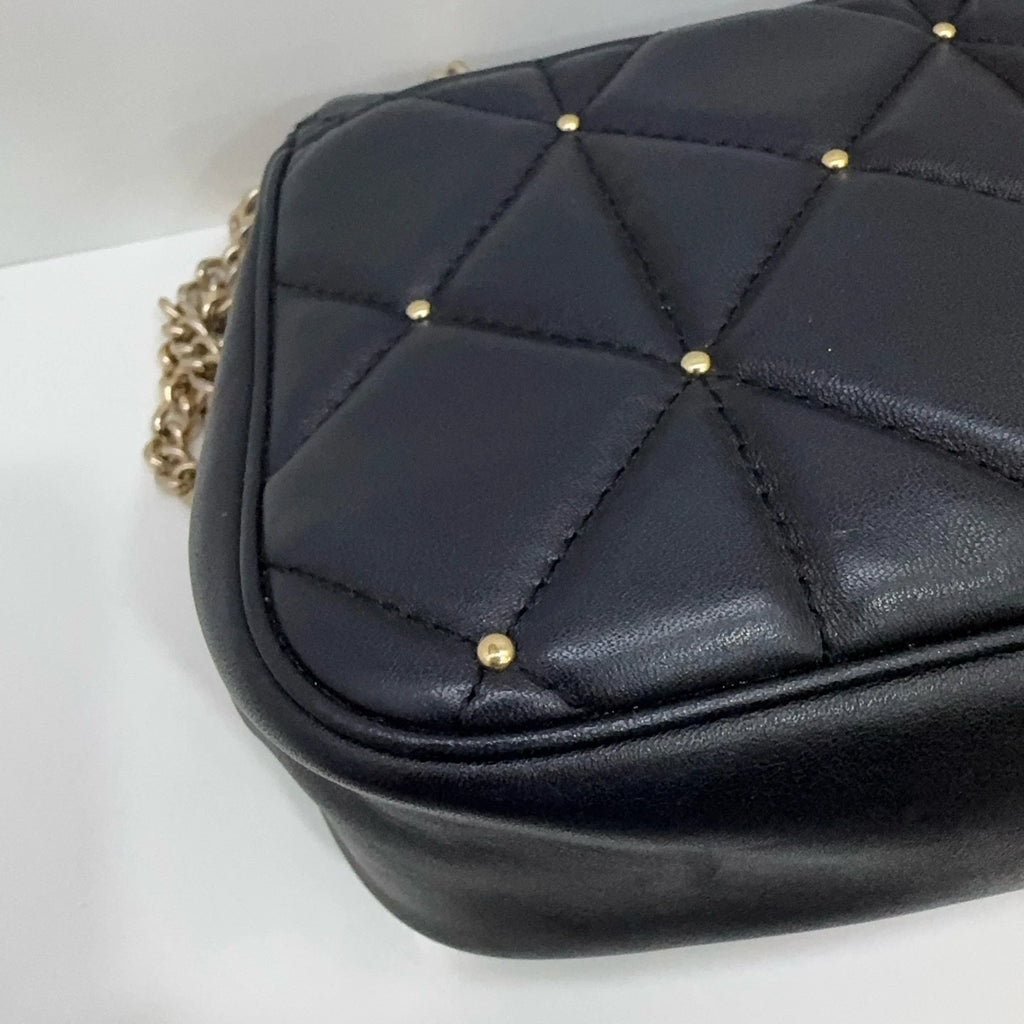 Coach Black Quilted Rivet Leather Shoulder Crossbody Bag For Women