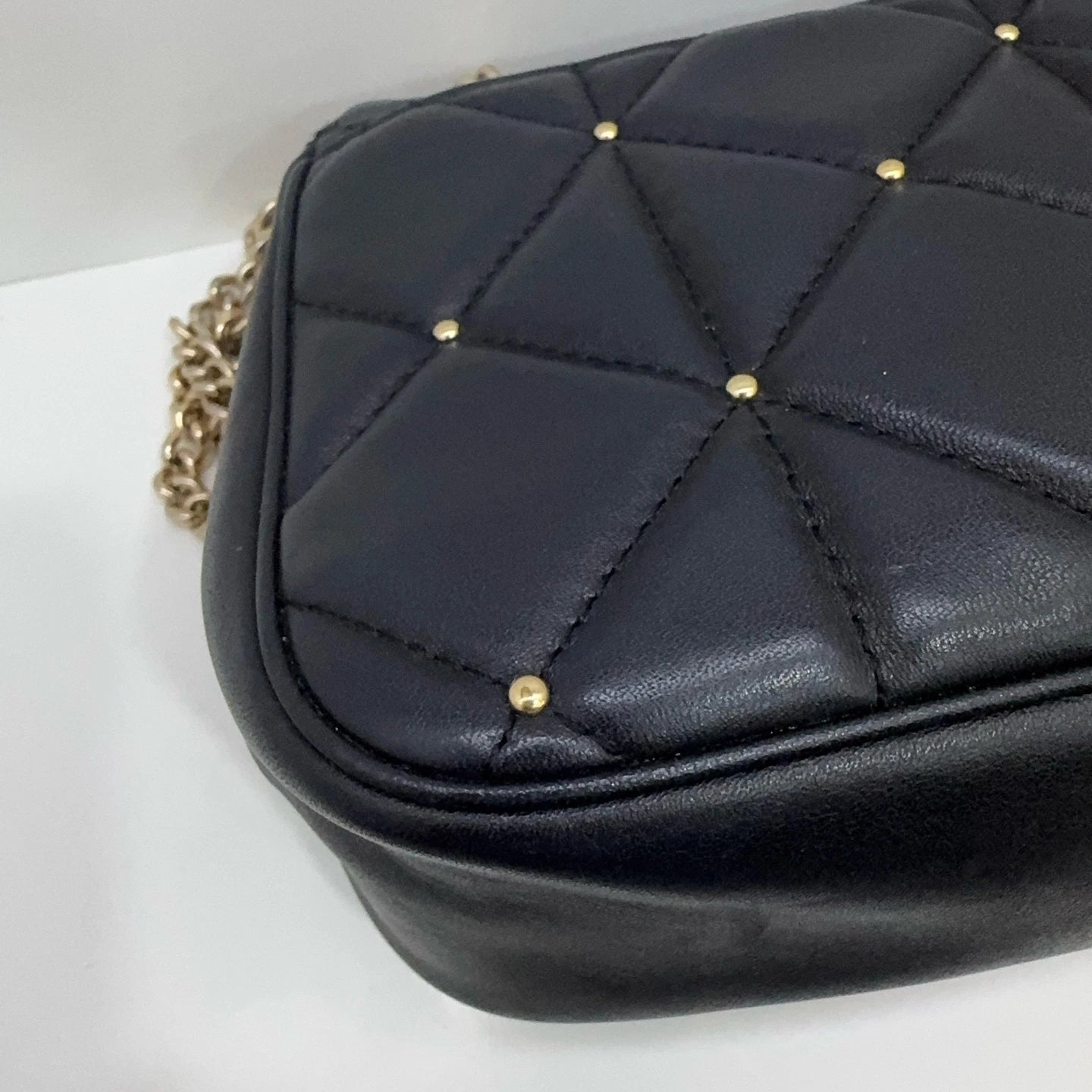 Coach Black Quilted Rivet Leather Shoulder Crossbody Bag For Women