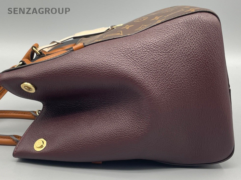 Louis Vuitton Monogram Fold Tote Handbag Crossbody Brown Gold Women Classic