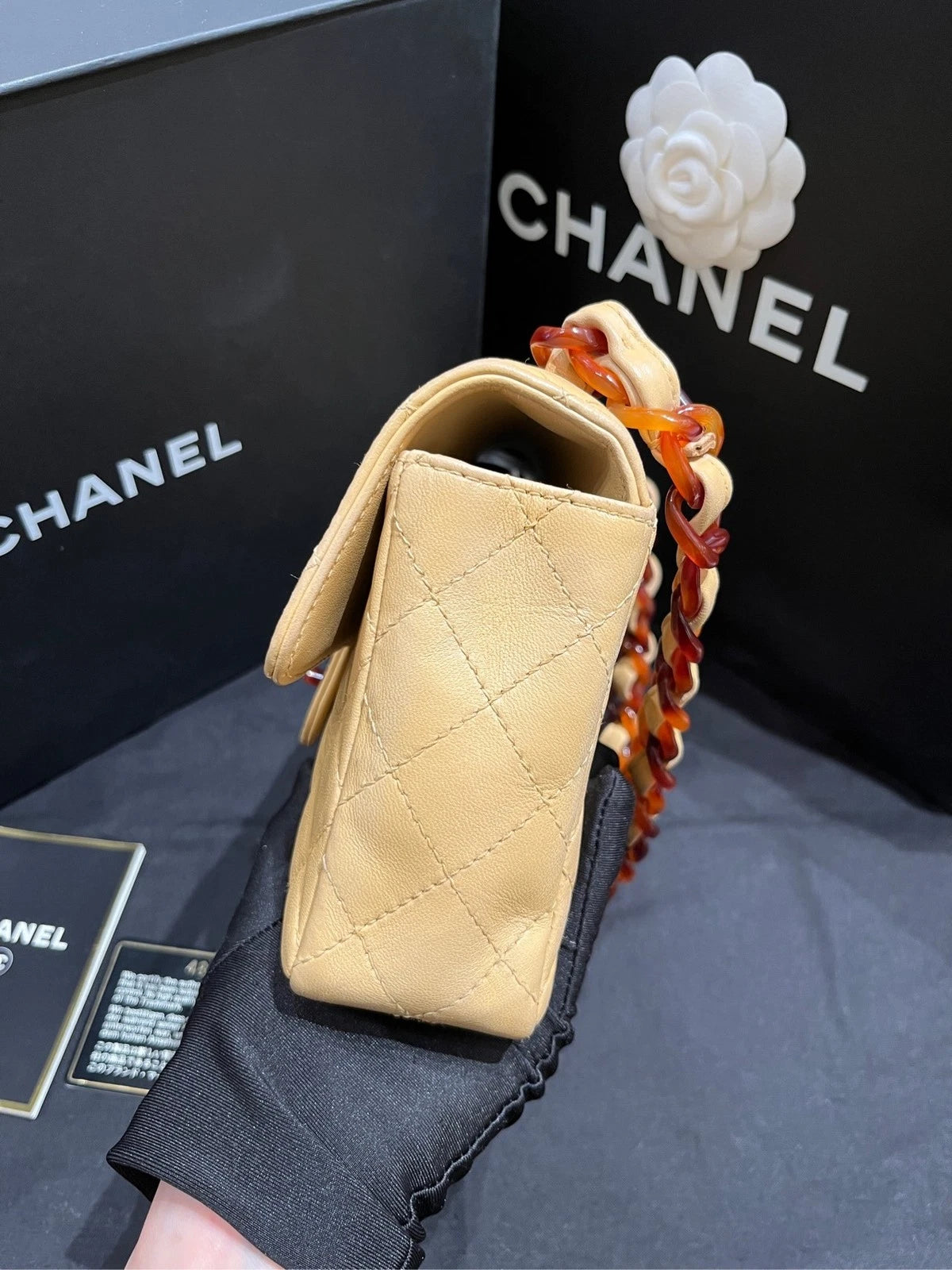 CHANEL Pre-owned CF Chain Leather Shoulder Crossbody Bag For Women