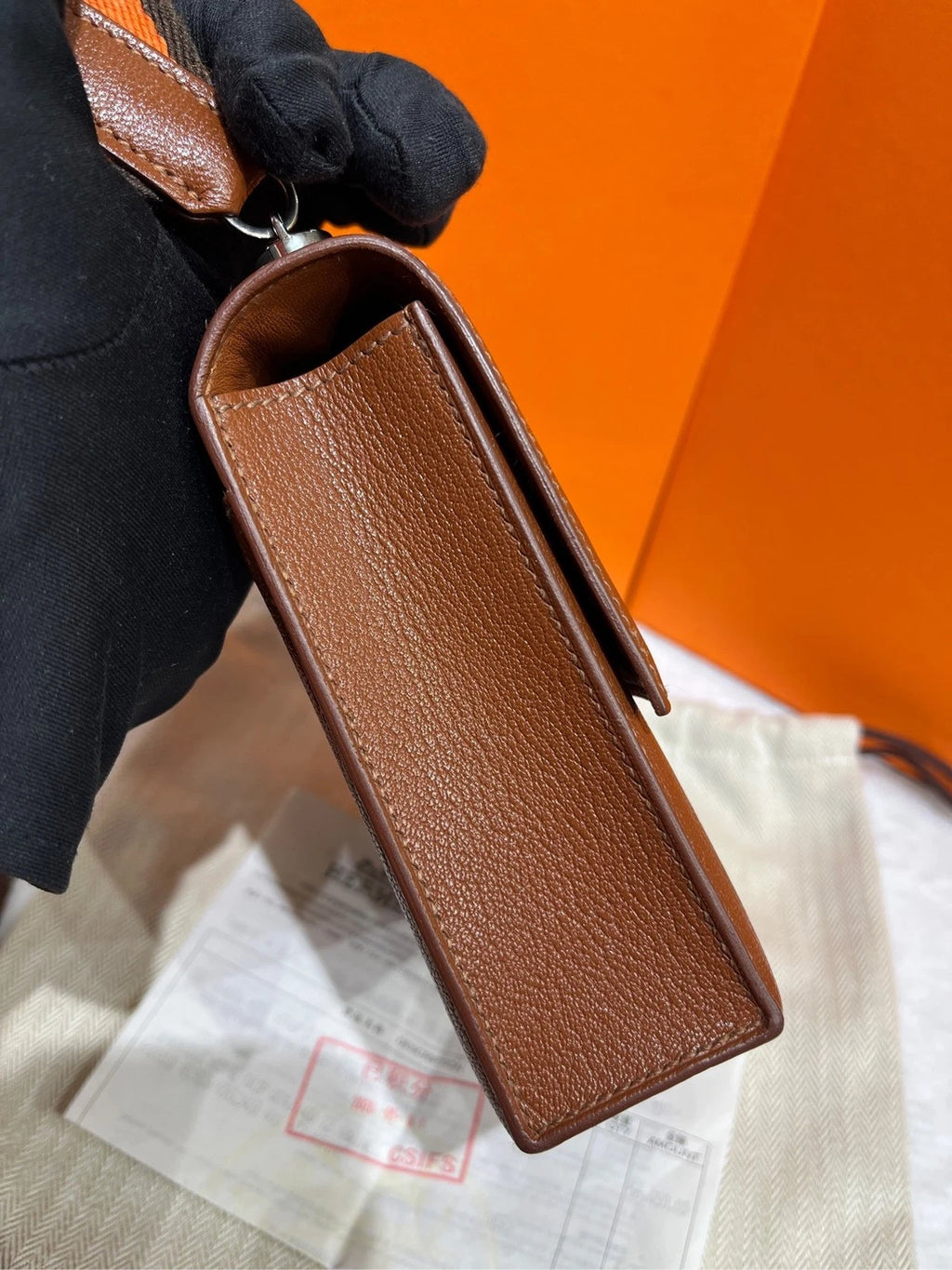 Hermes Verrou Brown Goatskin Handbag For Women