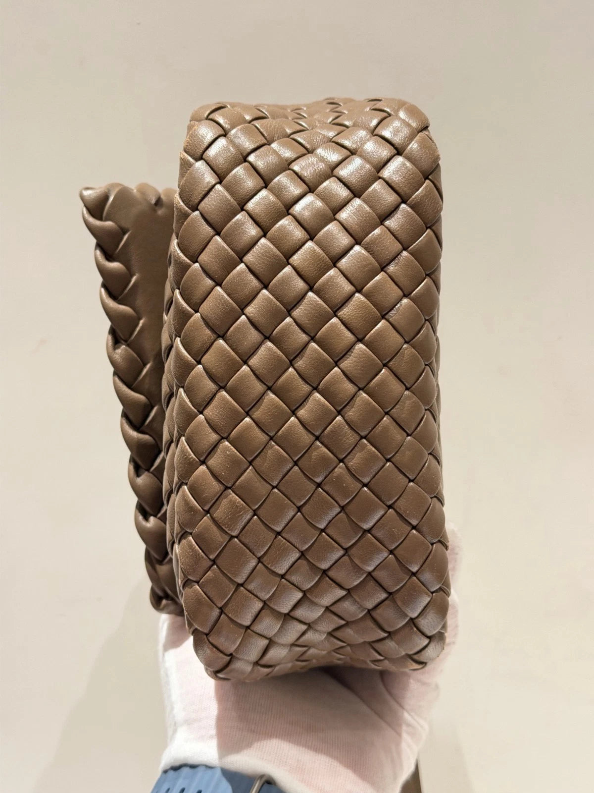 Bottega Veneta Cobble Intrecciato Shoulder Bag Crossbody Brown Unisex Adults