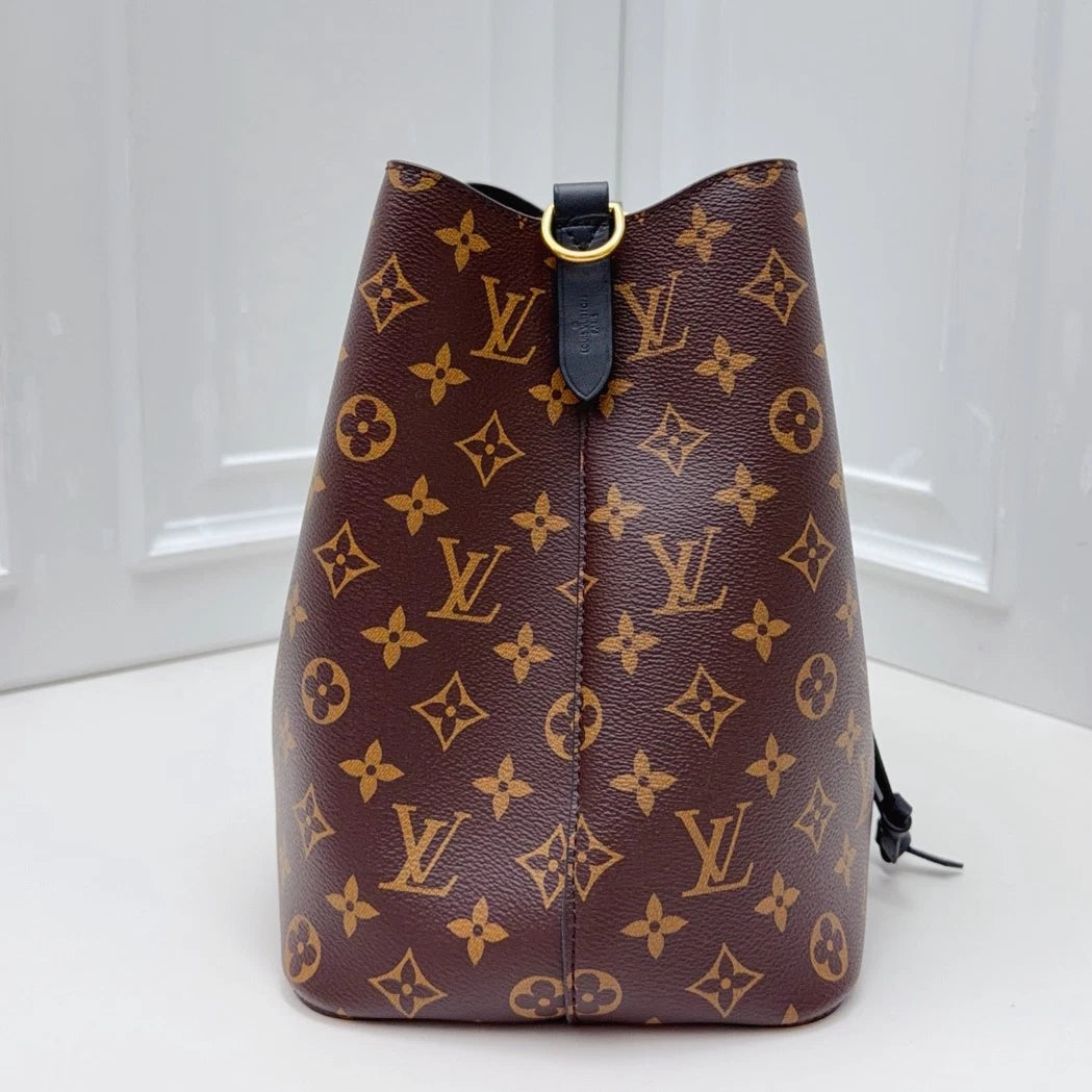 Louis Vuitton NeoNoe Bucket Monogram Shoulder Bag Crossbody Brown Gold Women