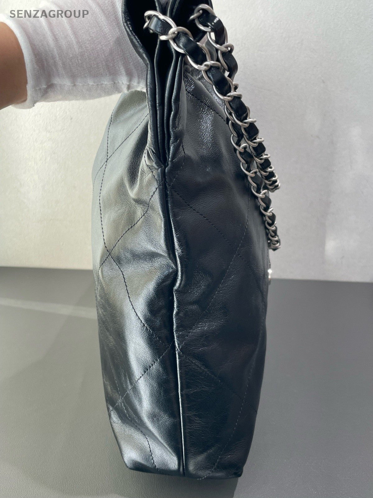 Chanel 22Bag Chain Shoulder Bag Crossbody Black Silver Women Classic