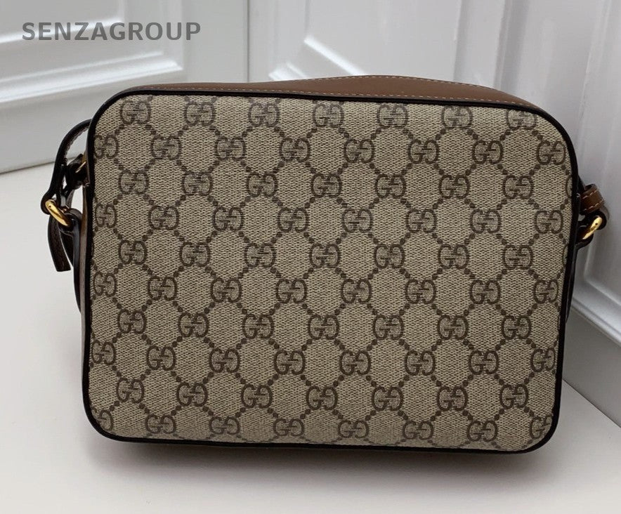 Gucci Horsebit1955 Ophidia Shoulder Bag Crossbody Brown Gold Unisex Adults