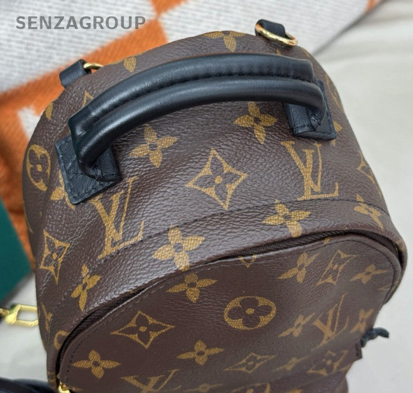 Louis Vuitton Monogram Mini Backpack Brown Gold Women Classic