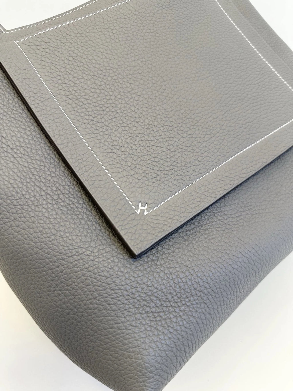 Authentic Excellent Hermes Cabasellier31 Calfskin Tote Top Handle Bag Grey