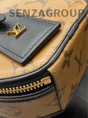 Louis Vuitton Monogram Mini Round Trunk Brown Gold Handbag Classic Women