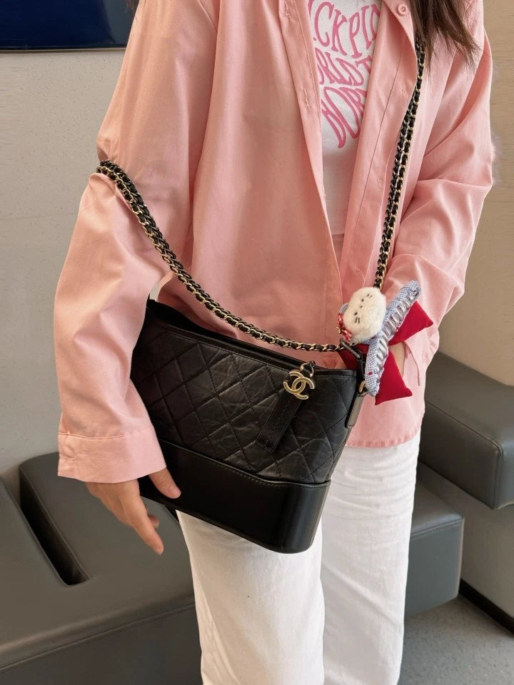 CHANEL Black Medium Gabrielle Shoulder Bag For Women