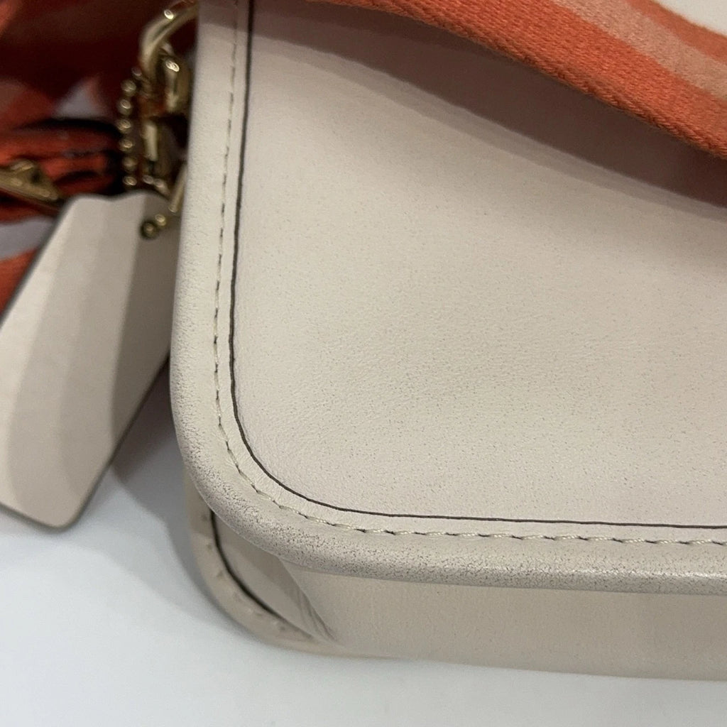 Coach White Leather Rabbit Star Embroidered Shoulder Crossbody Women