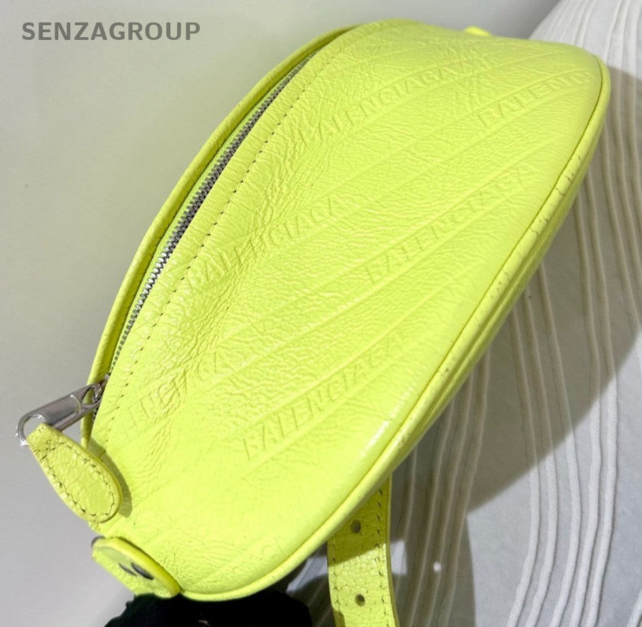 Balenciaga fluorescent yellow Shoulder bag Crossbody Women Almost Brand NEW