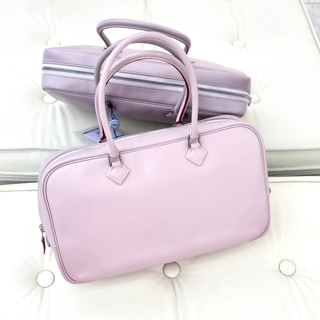 Hermes Plume Elan Calfskin Top Handle Bag Purple Women S