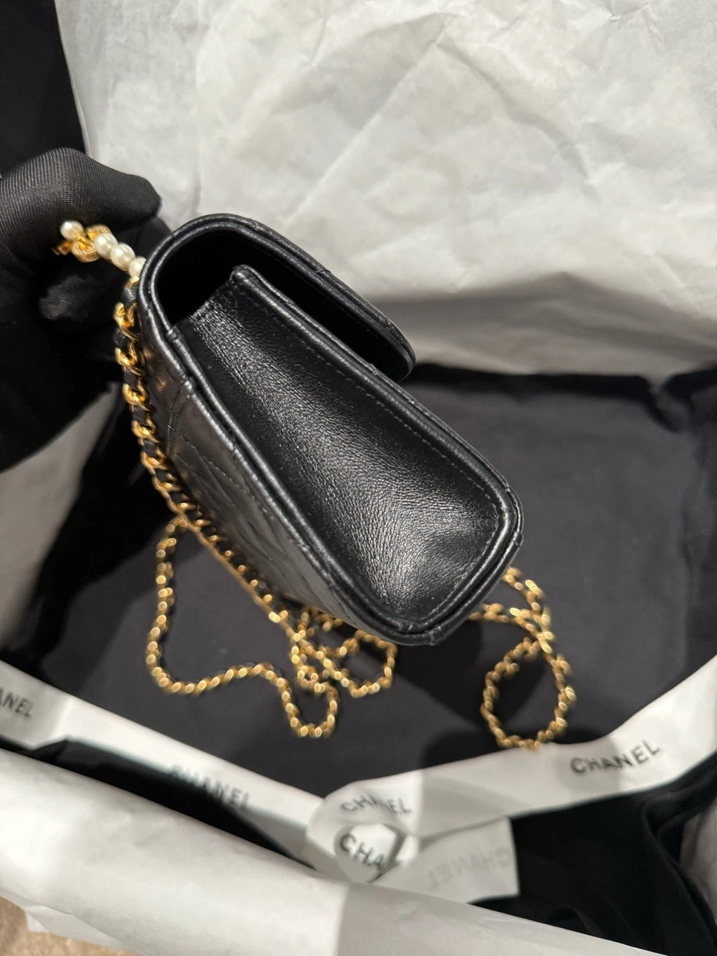 New Full Film CHANEL Pearl Handle Long Kelly Bag For Women