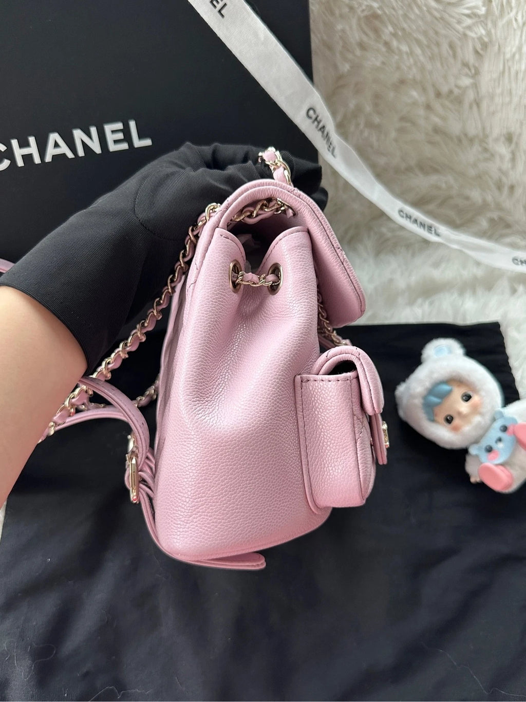 CHANEL Duma Small Calfskin Pink Backpack For Women