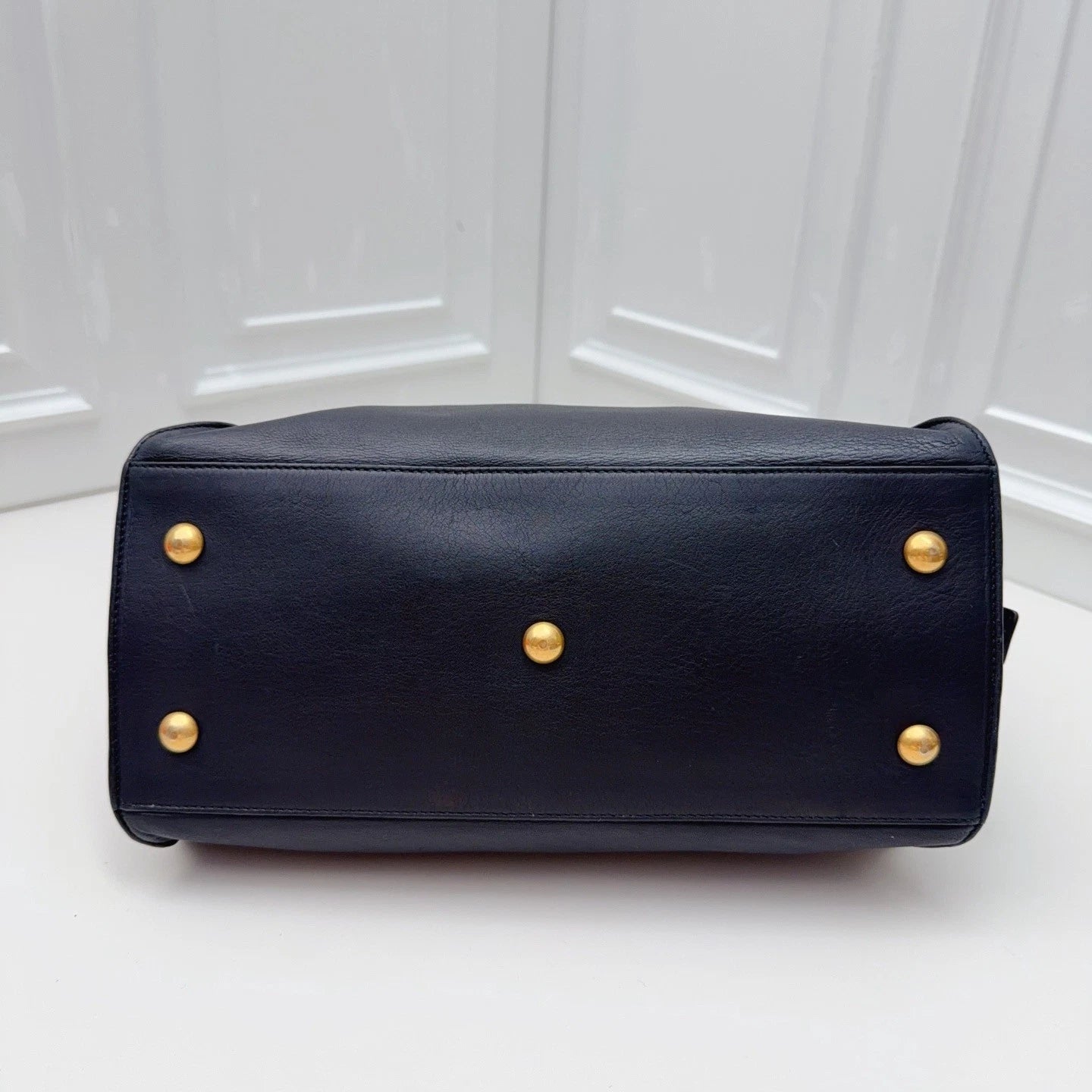 Saint Laurent Tote Black Top Handle Crossbody Bag Gold Hardware Women Fashion
