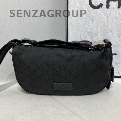Gucci GG Supreme Black Crossbody Bag with Silver Hardware - Classic Women's