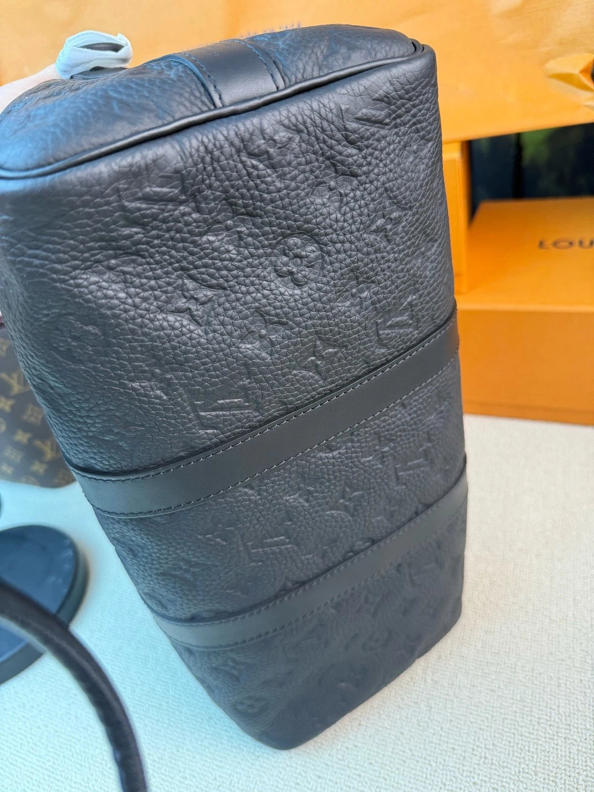Louis Vuitton Embossed Keepall35 Leather Handbag For Women
