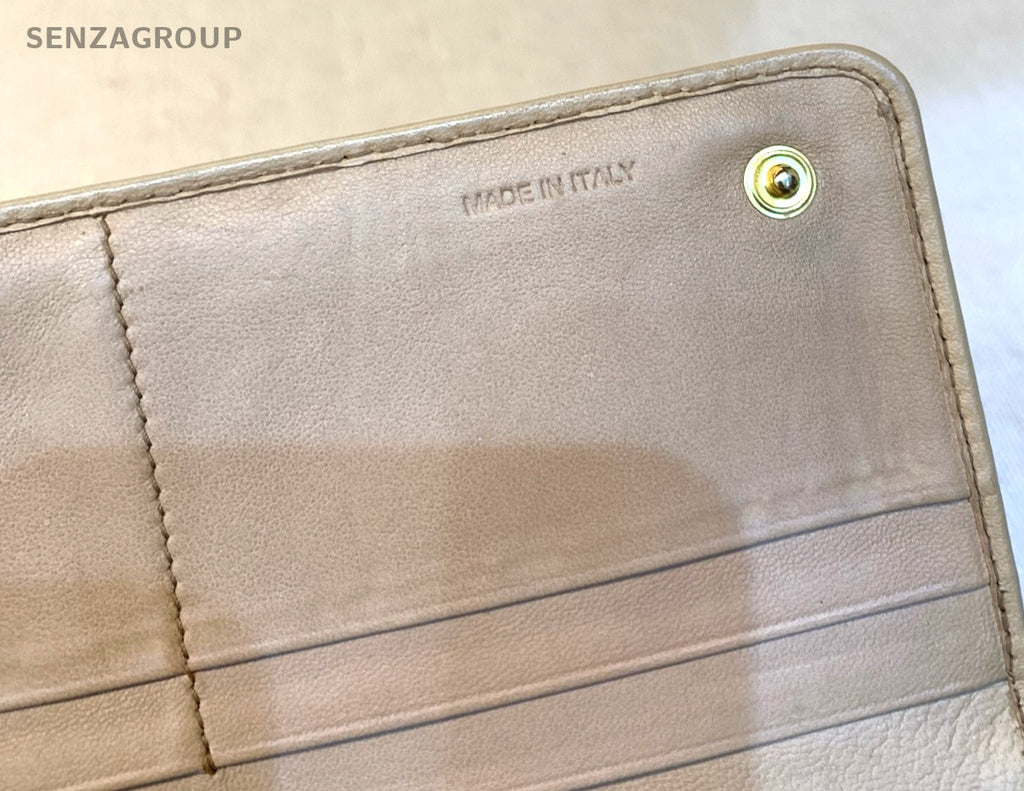 PRADA Wallet Crease design Milk Tea Color Women