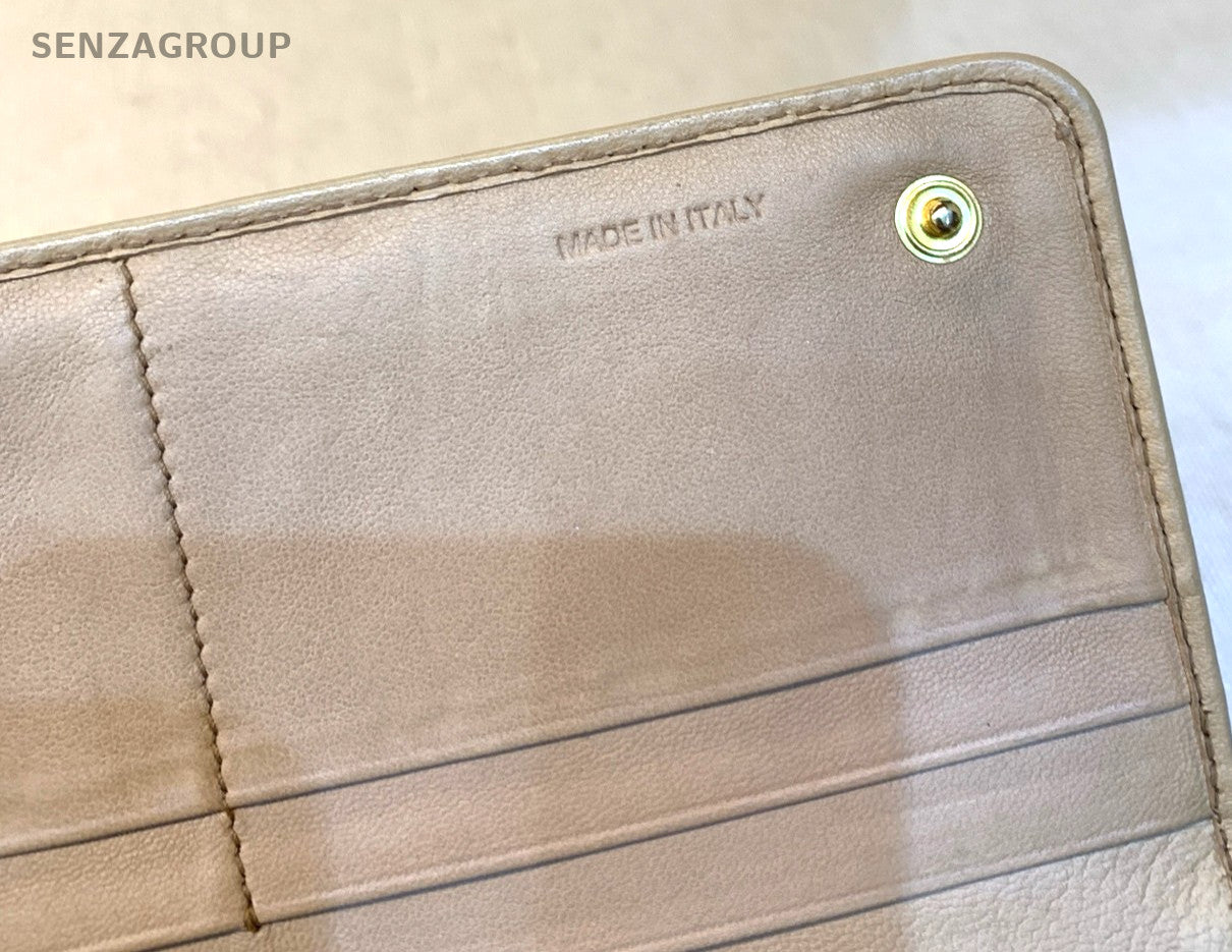 PRADA Wallet Crease design Milk Tea Color Women