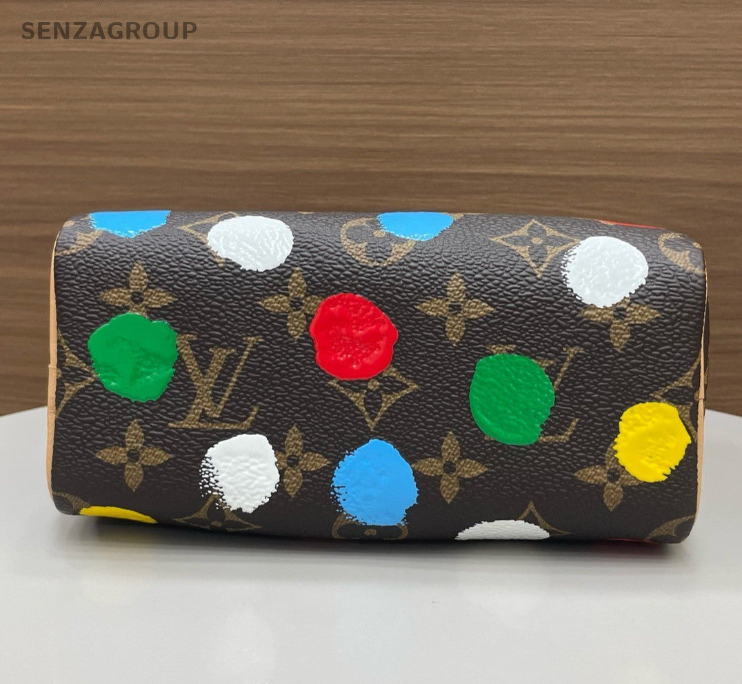 Louis Vuitton Speed Nano Monogram Top Handle Bag Crossbody Brown Gold Women