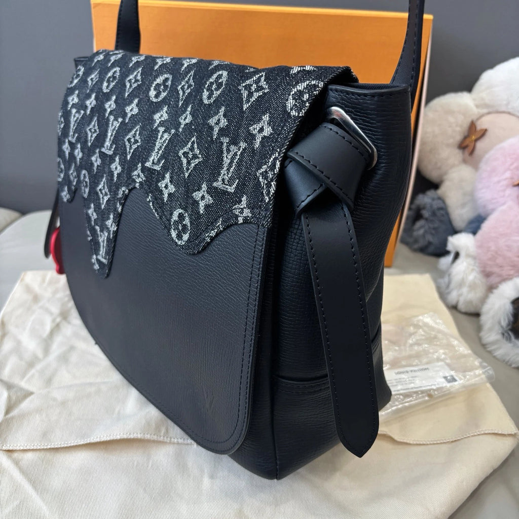 Louis Vuitton × Nigo Besace Tokyo Denim Monogram Shoulder Crossbody Black SHW
