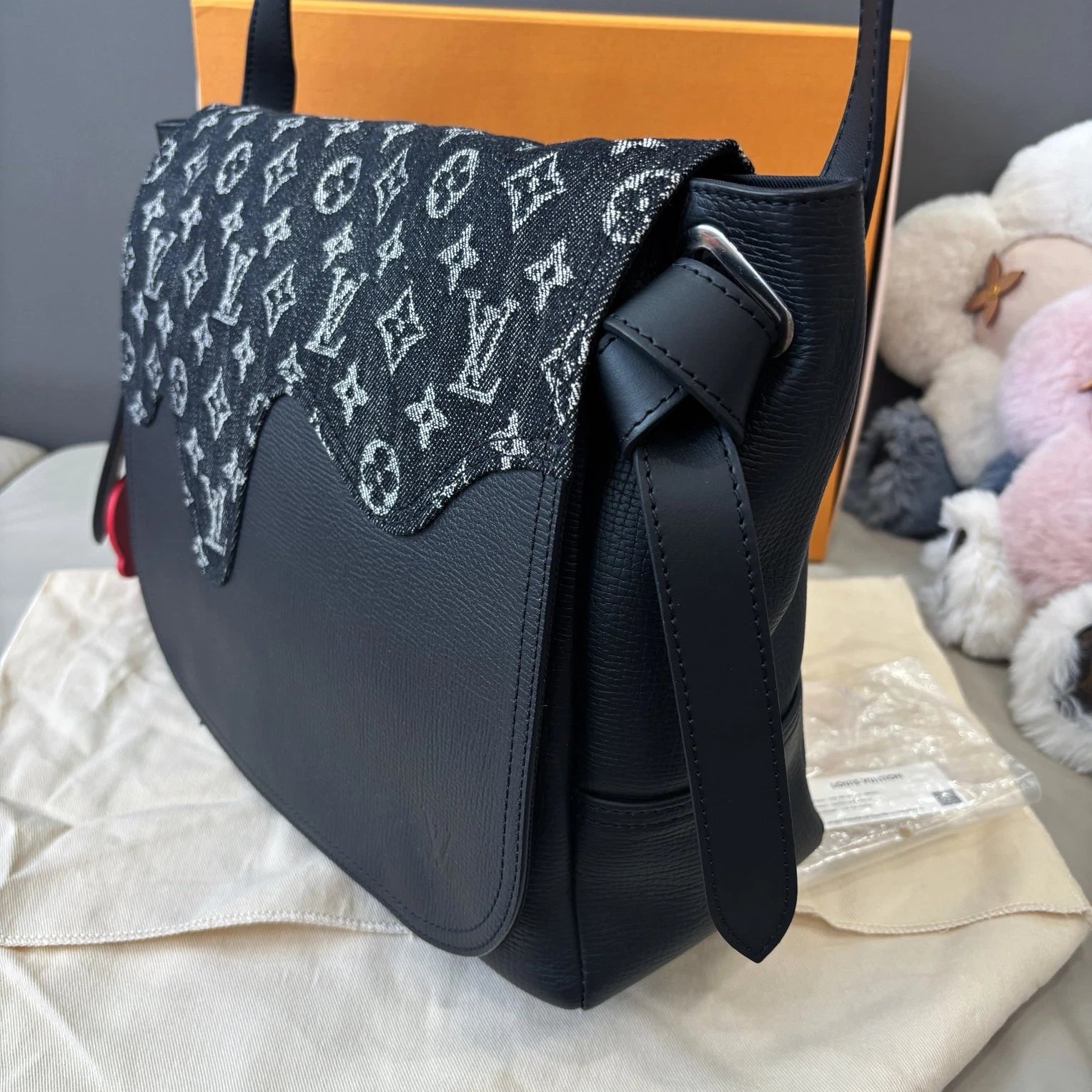 Louis Vuitton × Nigo Besace Tokyo Denim Monogram Shoulder Crossbody Black SHW