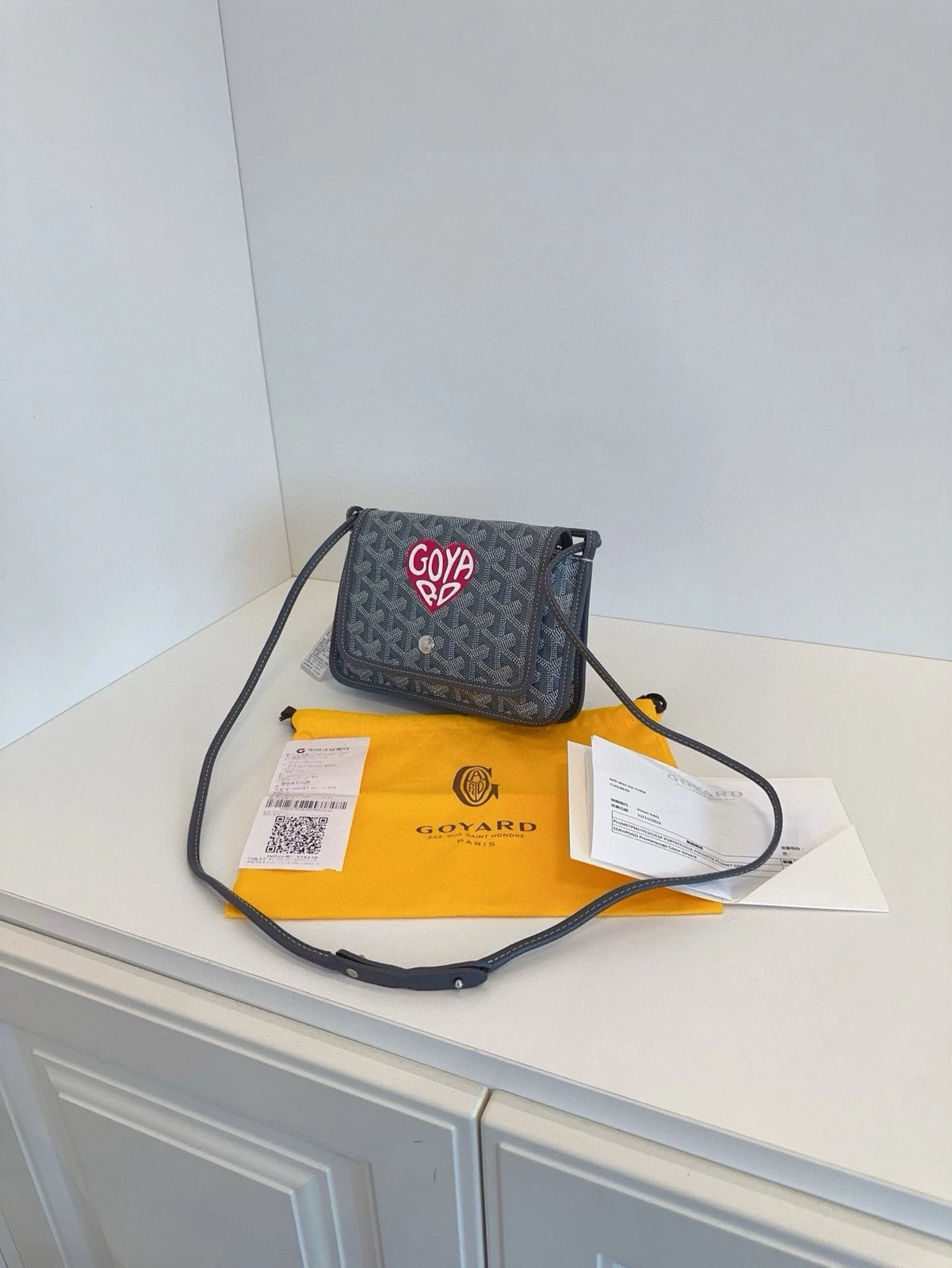 Goyard Gray Canvas Plumet WOC Envelope Crossbody Women