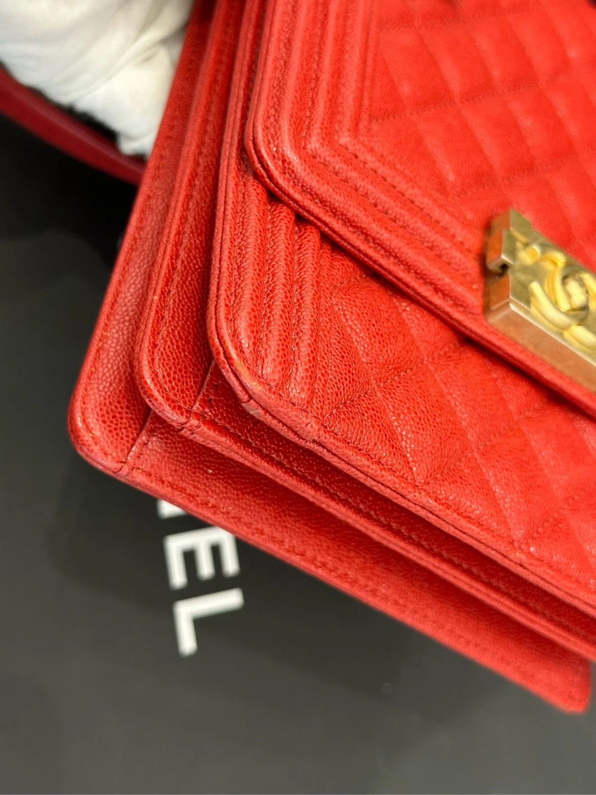 CHANEL 26 Vertical LeBoy Red Shoulder Bag For Women
