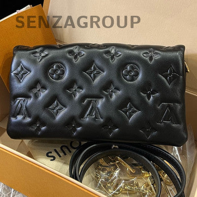Louis Vuitton Pochette Coussin Calfskin Black Gold Chain Shoulder Bag