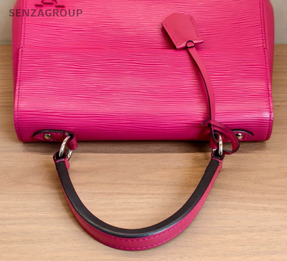 Louis Vuitton Cluny BB Epi Leather Top Handle Bag Crossbody Red Silver Women
