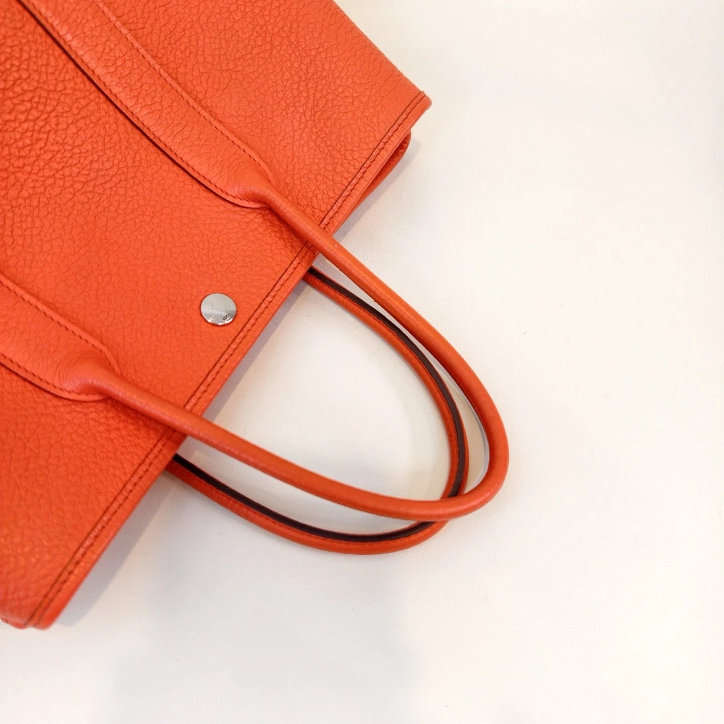Hermes Garden Party30 Top Handle Bag Orange Silver Used Women Classic