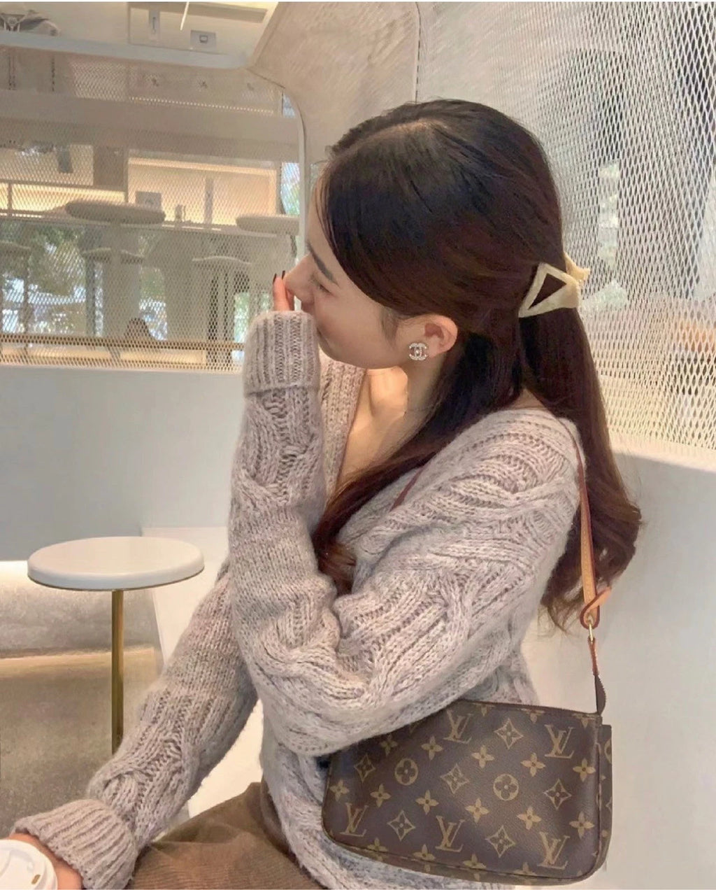 Louis Vuitton Pochette Accessoires Monogram Canvas Large Shoulder Bag