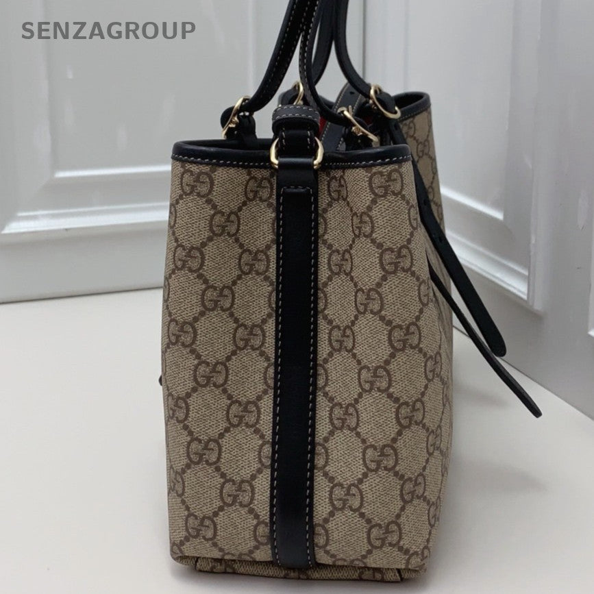 Gucci Ophidia 2Way Top Handle Bag Shoulder Bag Beige Black Gold Women Classic