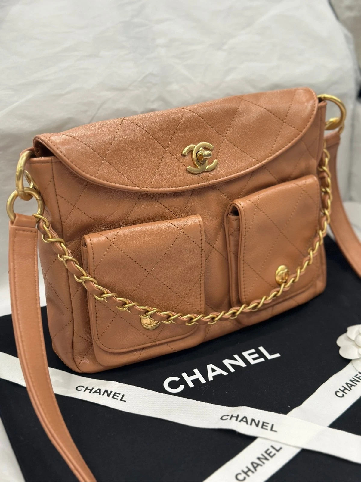 CHANEL Caramel Small Hobo Underarm Shoulder Bag For Women