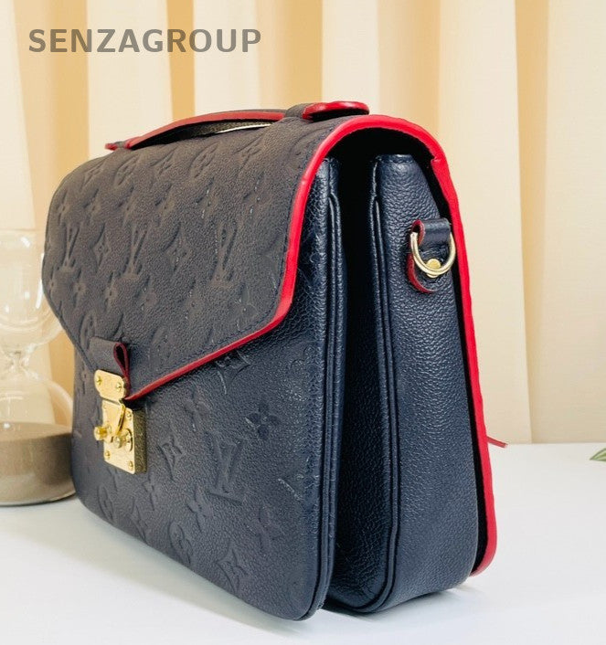 Louis Vuitton Pochette Métis Monogram Empreinte Shoulder Handbag Navy