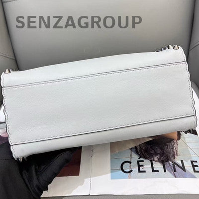 Fendi Peekaboo Small Silver Tote Crossbody Bag Women's Fashion