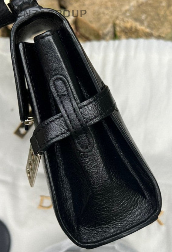 DELVAUX Tempete Mini Top Handle Shoulder Bag Crossbody Black Gold Women Classic