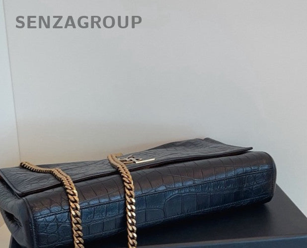 YSL Saint Laurent Kate Alligator pattern with Caramel suede leather Chain bag