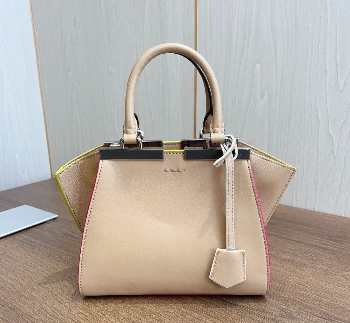 Fendi 3Jours Calfskin PM Top Handle Bag Crossbody Bag Silver Hardware Women